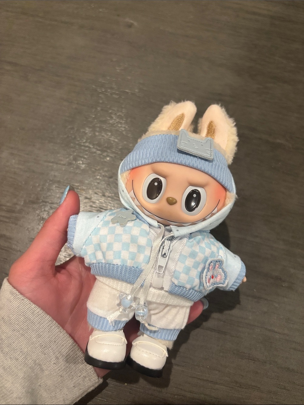 Labubu in Light Blue Hoodie - Kids Toys